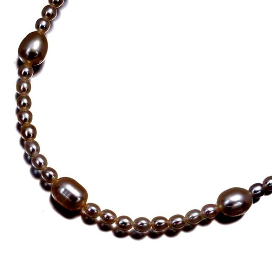 Mikimoto baby pearl necklace in 18k yellow gold featuring pearls sized 3.5-7.2mm on a 40cm chain