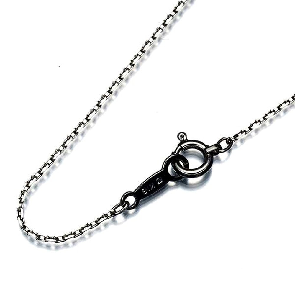 Mikimoto 18k white gold Cut Azuki chain necklace 40cm with clasp and fine 1.0mm width