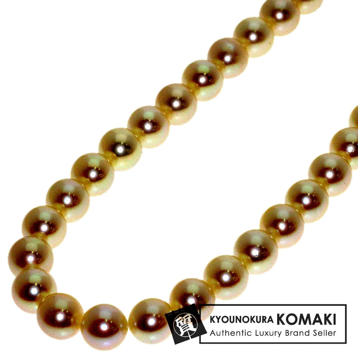 MIKIMOTO ladies white tone pearl necklace with 6.4-6.7mm pearls and 37cm K14WG chain