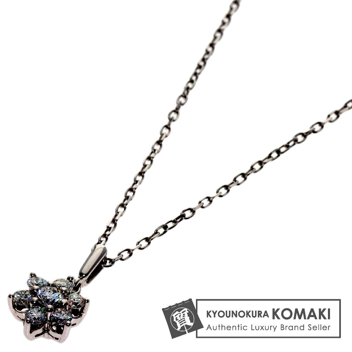 Mikimoto ladies diamond necklace in K18WG with 0.3ct diamonds and 42.5 cm chain