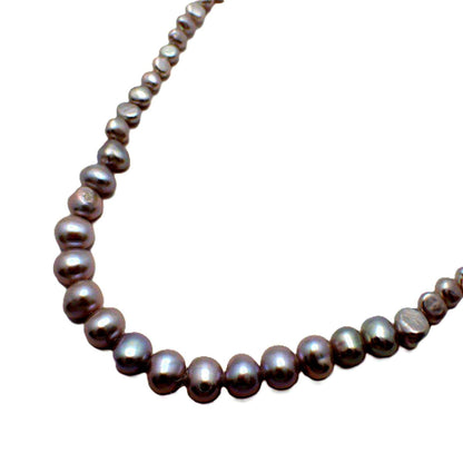 Agete Pearl Necklace featuring Silver 925 chain and single natural pearl pendant, 45 cm length
