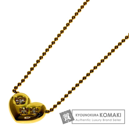 MIKIMOTO Heart Motif 3P Diamond Necklace with 39.5 cm gold tone K18YG chain for ladies