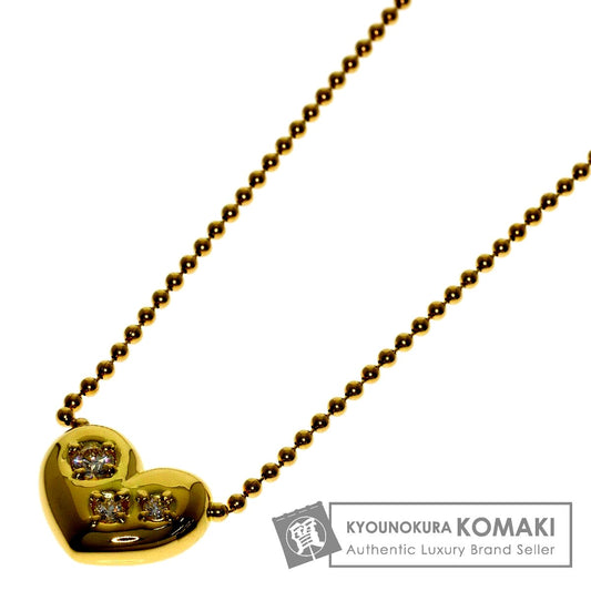 MIKIMOTO Heart Motif 3P Diamond Necklace with 39.5 cm gold tone K18YG chain for ladies