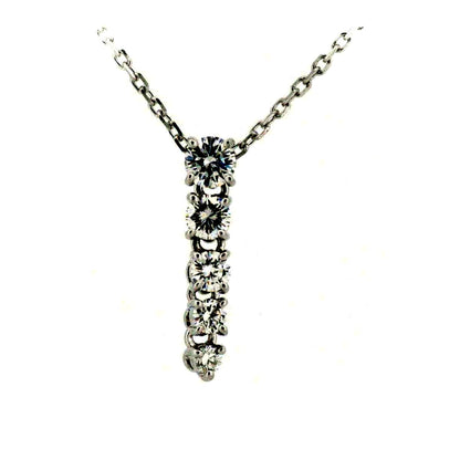 Mikimoto 0.37ct diamond necklace in K18 white gold with adjustable chain and delicate pendant