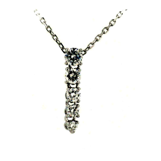 Mikimoto 0.37ct diamond necklace in K18 white gold with adjustable chain and delicate pendant