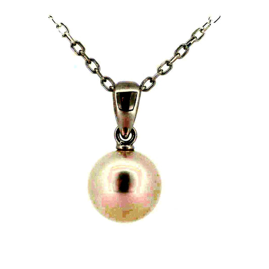 Mikimoto pearl necklace with 7.8mm pearls and 18K white gold chain, 38-40cm length