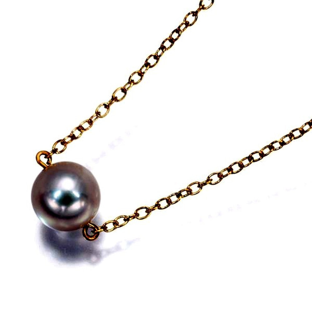 Mikimoto necklace with 7.1mm Akoya pearl on 18K yellow gold chain about 38 cm long