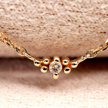 Agate K10 Diamond Necklace featuring polished K10 metal and sparkling diamonds on a delicate chain
