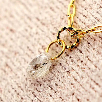 Agete K18 gold necklace with laser hole diamond pendant model 25-3160 displayed on white background