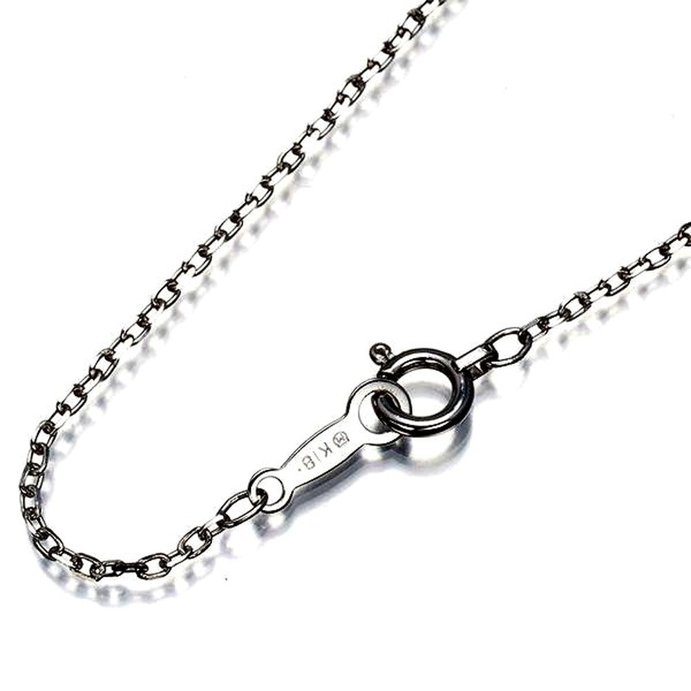 Mikimoto Cut Azuki Chain Necklace 39cm length in white gold with 1.0mm width and clasp detail