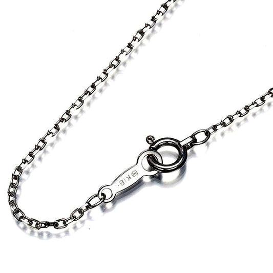 Mikimoto Cut Azuki Chain Necklace 39cm length in white gold with 1.0mm width and clasp detail