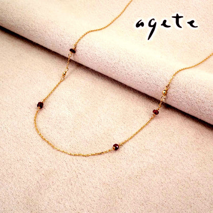 Agate K10 color stone necklace chain 26-0015 with polished finish and vibrant stones