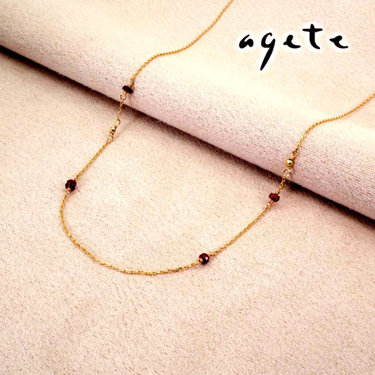Agate K10 color stone necklace chain 26-0015 with polished finish and vibrant stones