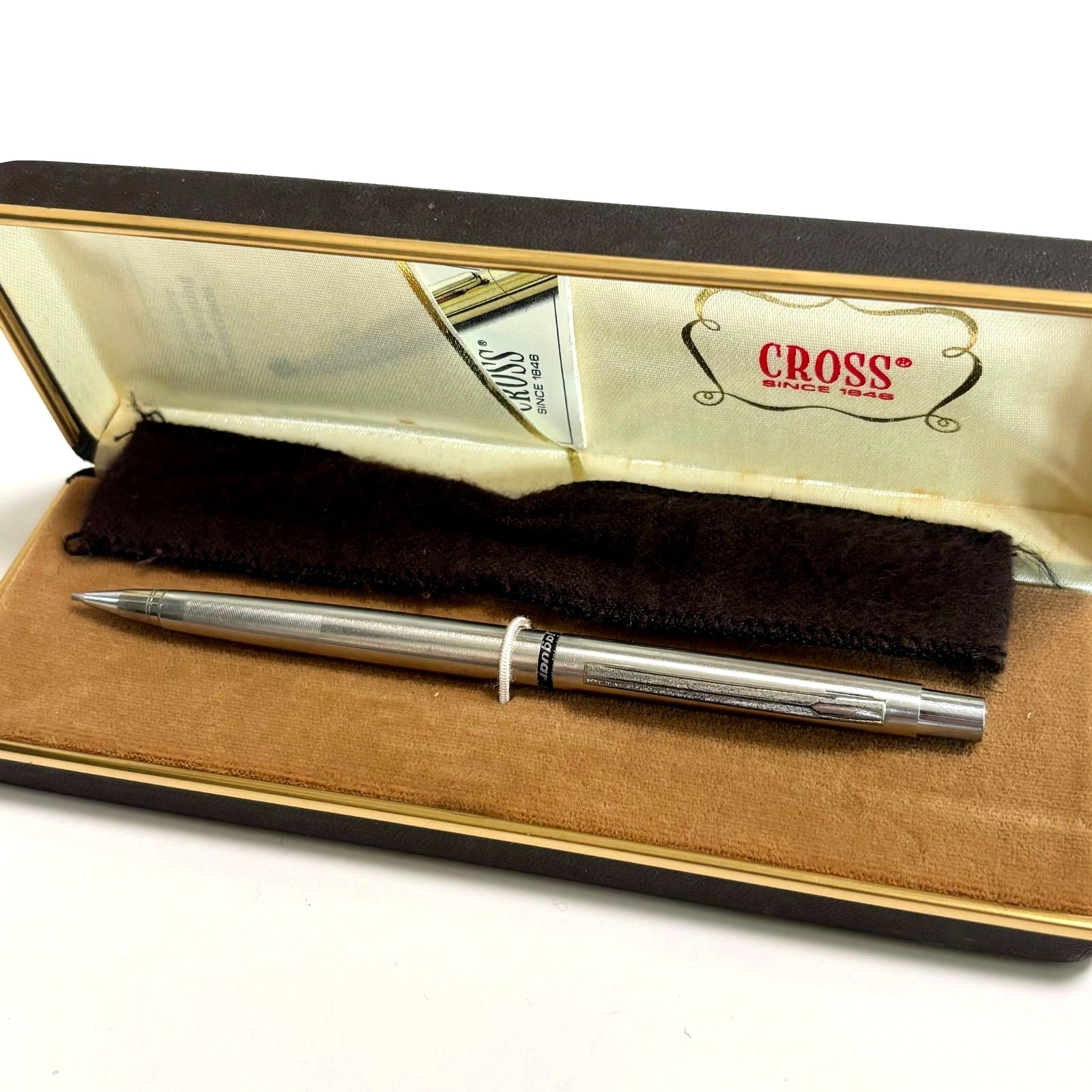 Used Cross silver mechanical pencil with case and pouch from Japan import