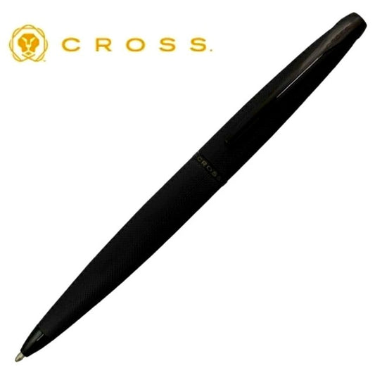 CROSS ATX Brush Finish Black ballpoint pen model 882-41 with twist mechanism and polished black PVD finish