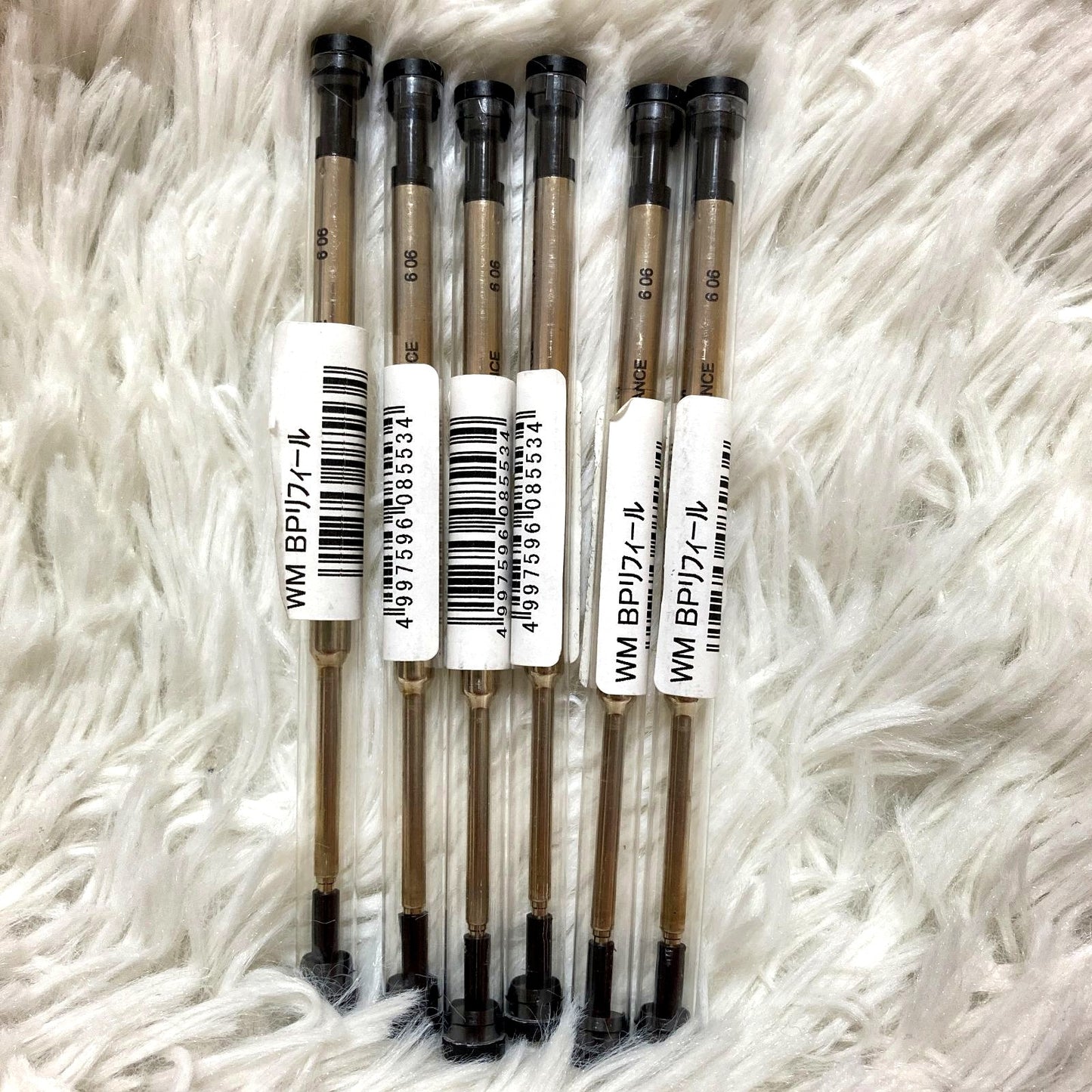 Set of 6 Waterman ballpoint pen refills in blue ink for standard ballpoint pens