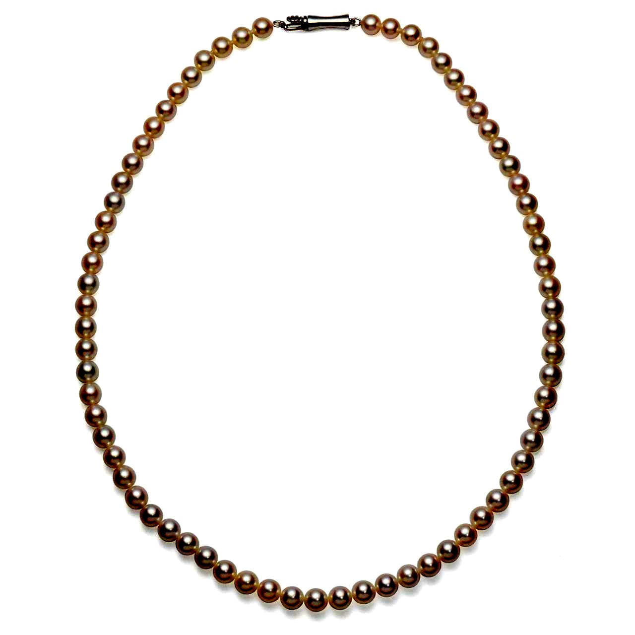Akoya pearl necklace with small 5.5-6mm pearls on a 42cm strand featuring a silver clasp
