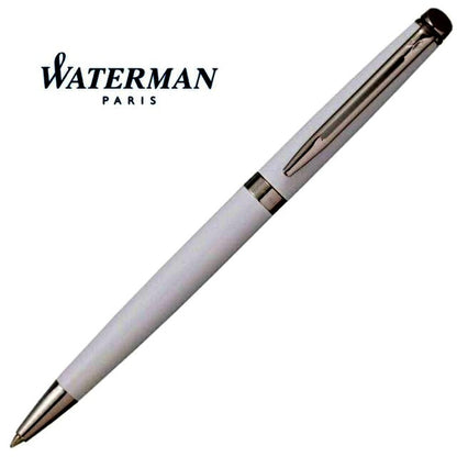 Waterman Metropolitan Essential White CT ballpoint pen with silver trim and sleek white barrel