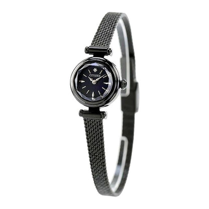 Citizen Kii EG7085-50L ladies wristwatch with blue dial and black stainless steel slide band