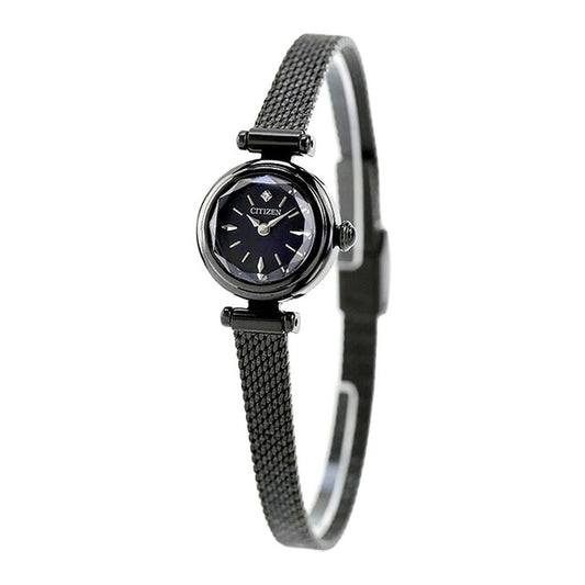 Citizen Kii EG7085-50L ladies wristwatch with blue dial and black stainless steel slide band