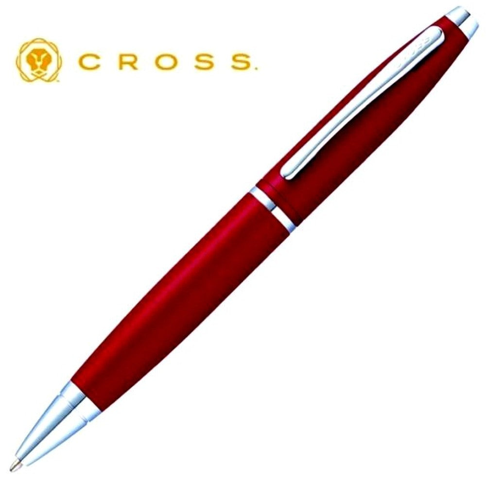 Kuro Cross Calais AT0112-19 red ballpoint pen with brass body and chrome accents
