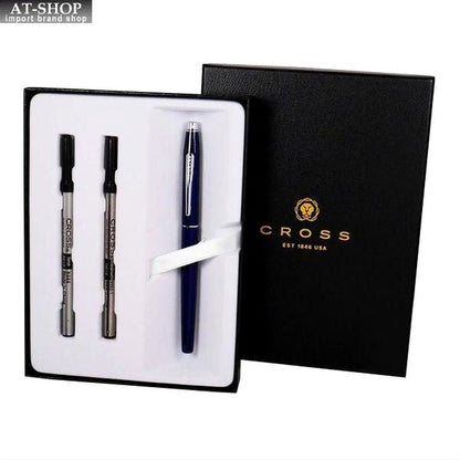Crosstec Cross Classic Century Select Tip ballpoint pen in translucent blue lacquer with gift box and refill set