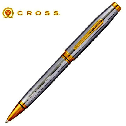 CROSS Law Kuro-Coventry NAT0662-2 Medalist ballpoint pen with brass base, chrome plate, and gold tone accents