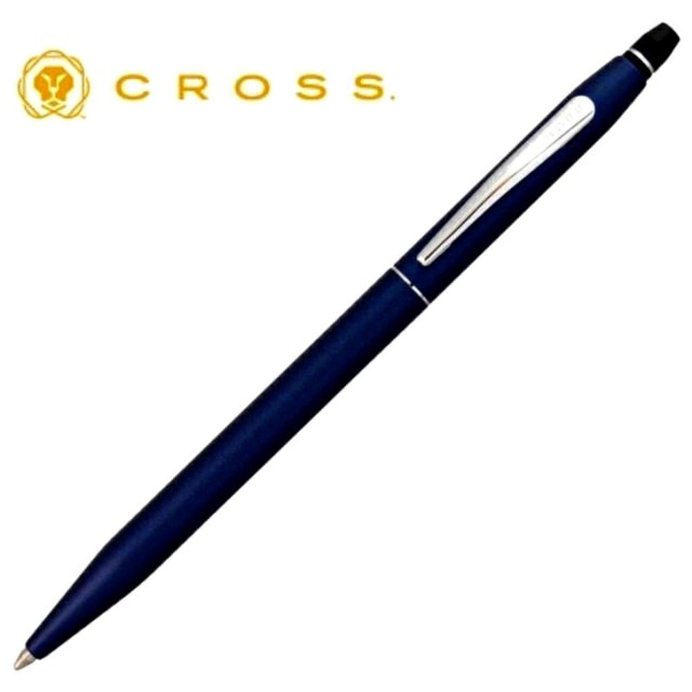 CROSS Click AT0622-121 Midnight Blue Ballpoint Pen with brass body and stainless steel clip in included box