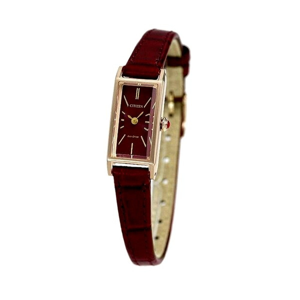 Citizen Kii EG7043-09W ladies wristwatch with red dial red band and gold-plated stainless steel case