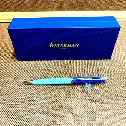 WATERMAN Metropolitan Essential BlueCT ballpoint pen in blue with chrome trim, 135mm length