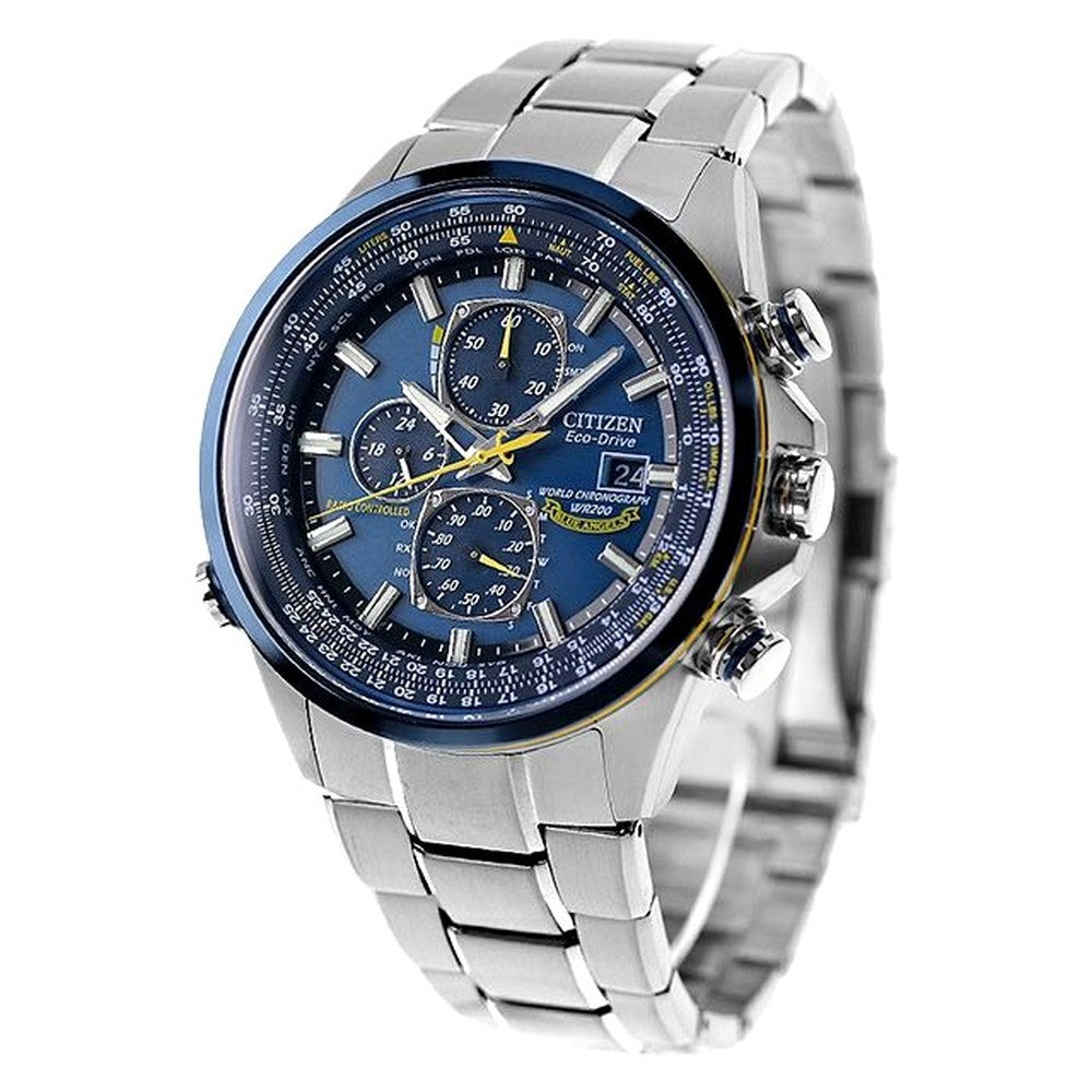 Citizen men's wristwatch AT8020-54L ProMaster Sky H800 Blue Angels model with blue dial and silver band