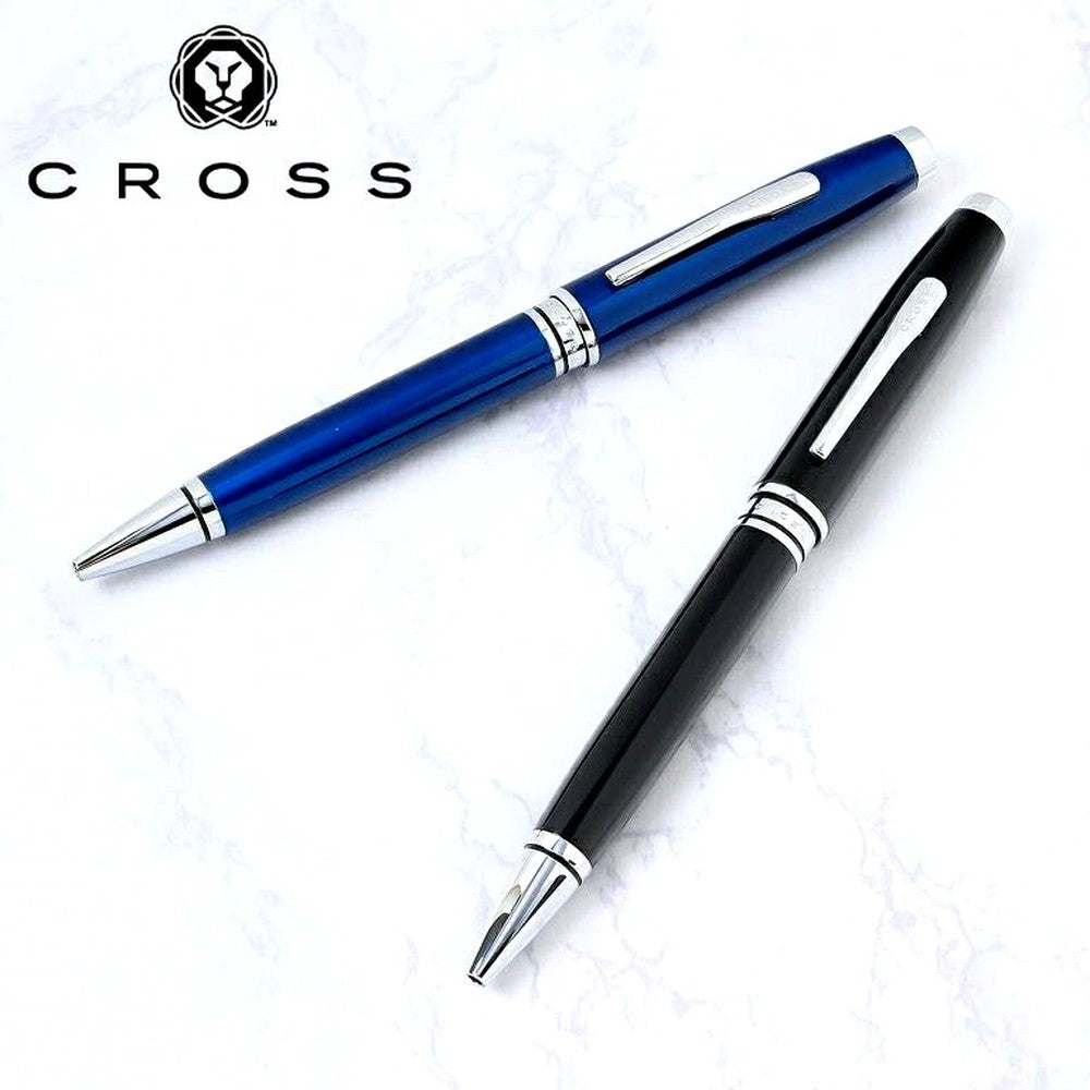 CROSS Coventry ballpoint pen in black lacquer with rotating mechanism and genuine box