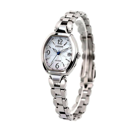 Citizen Ladies Eco-Drive Radio-Controlled Watch ES9480-56W with white shell dial and silver titanium band