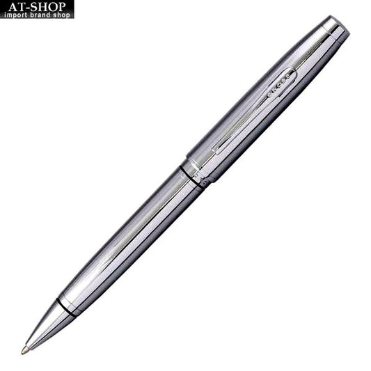 Cross Coventry NAT0662-7 Chrome ballpoint pen with brass base and chrome plating, twist mechanism, shown uncapped