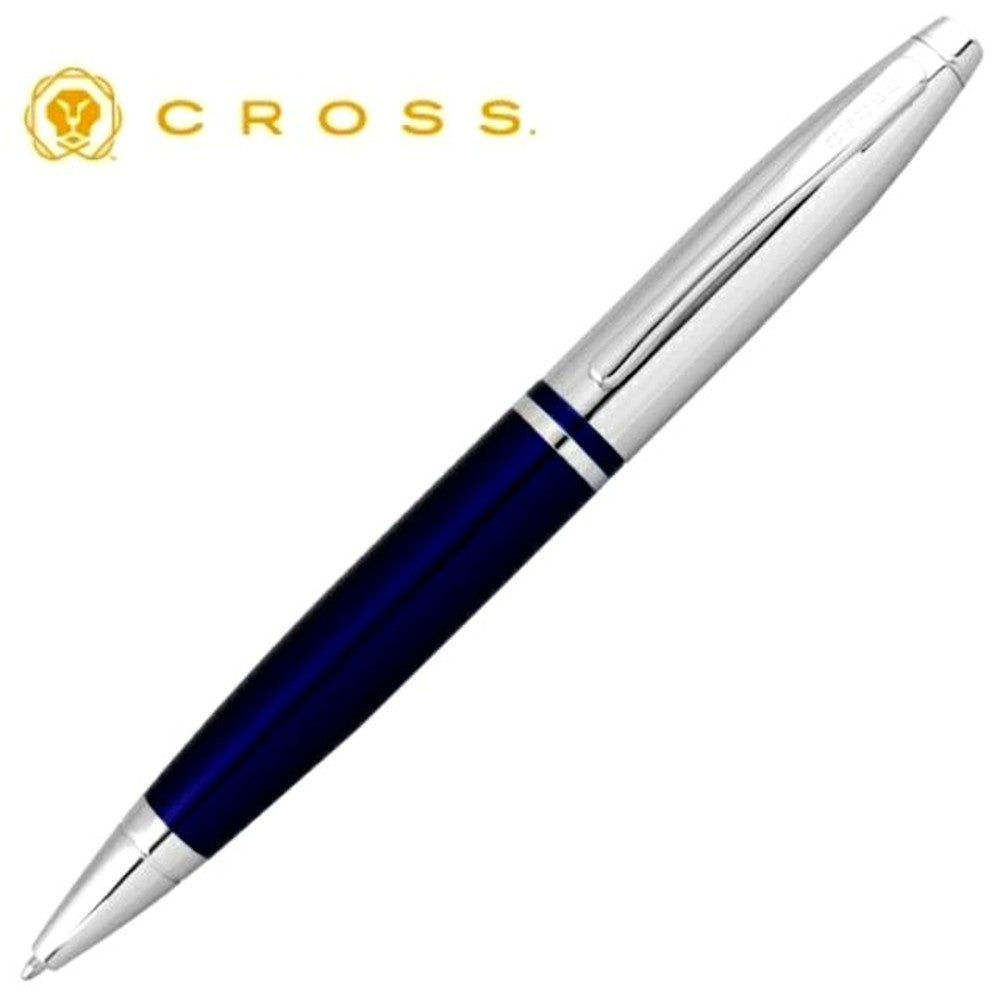 CROSS Kurutsubo Blue Ballpoint Pen AT0112-3 with blue barrel and silver accents
