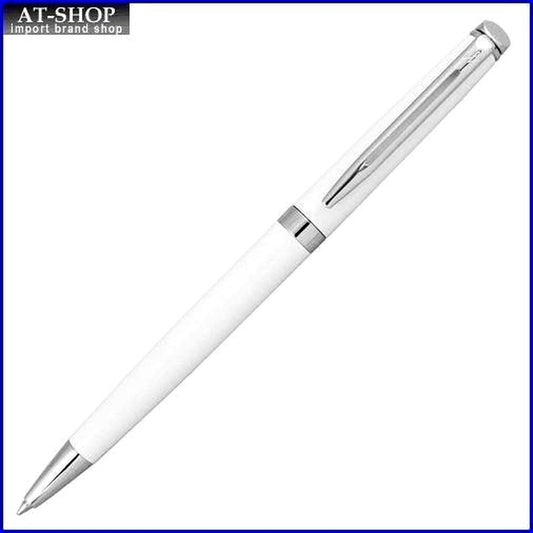 WATERMAN Metropolitan Essential White CT ballpoint pen with stainless steel body and white lacquer finish