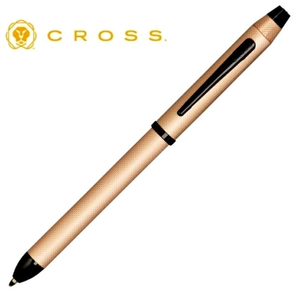 CROSS Tex T3 NAT0090-20ST brush rose gold ballpoint pen and 0.5mm mechanical pencil set