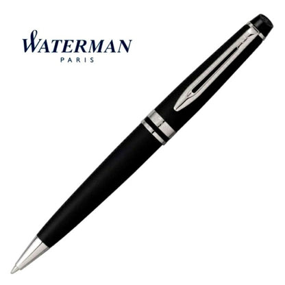 Waterman Expert Essential Matte Black Ballpoint Pen model S0951890 with matte finish and silver accents