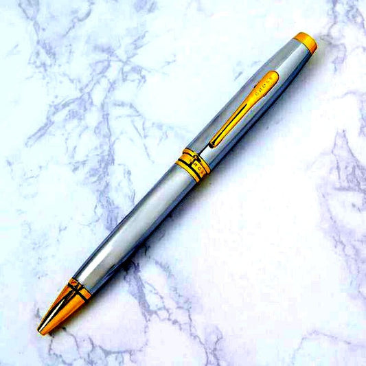 Coventry Crossover ballpoint pen model NAT0662 in silver with rotating mechanism and genuine box