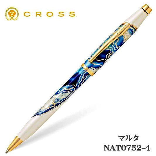 CROS Wonderlust Malta fountain pen with black barrel and silver accents shown at an angle