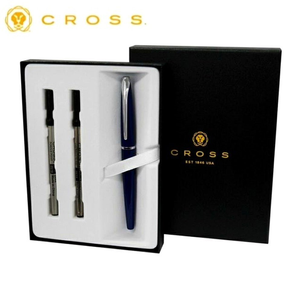 CROSS Translucent Blue Lacquer Select Tip Rollerball Pen Set with gift box and refill