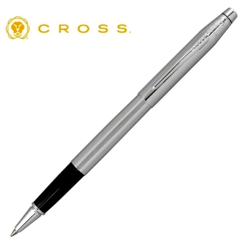 CROSS Classic Century AT0085-108 chrome ballpoint pen with water-based ink, closed and uncapped views