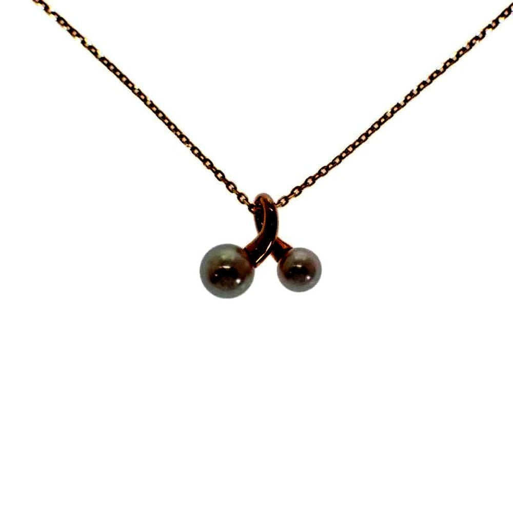 Akoya pearl pendant featuring a 4.1 to 5.1 mm pearl set in K18 pink gold with motif size 11.0 x 10.0 x 5.0 mm