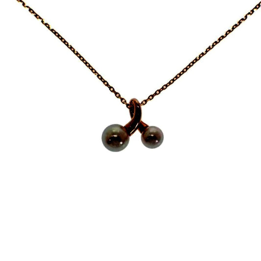 Akoya pearl pendant featuring a 4.1 to 5.1 mm pearl set in K18 pink gold with motif size 11.0 x 10.0 x 5.0 mm
