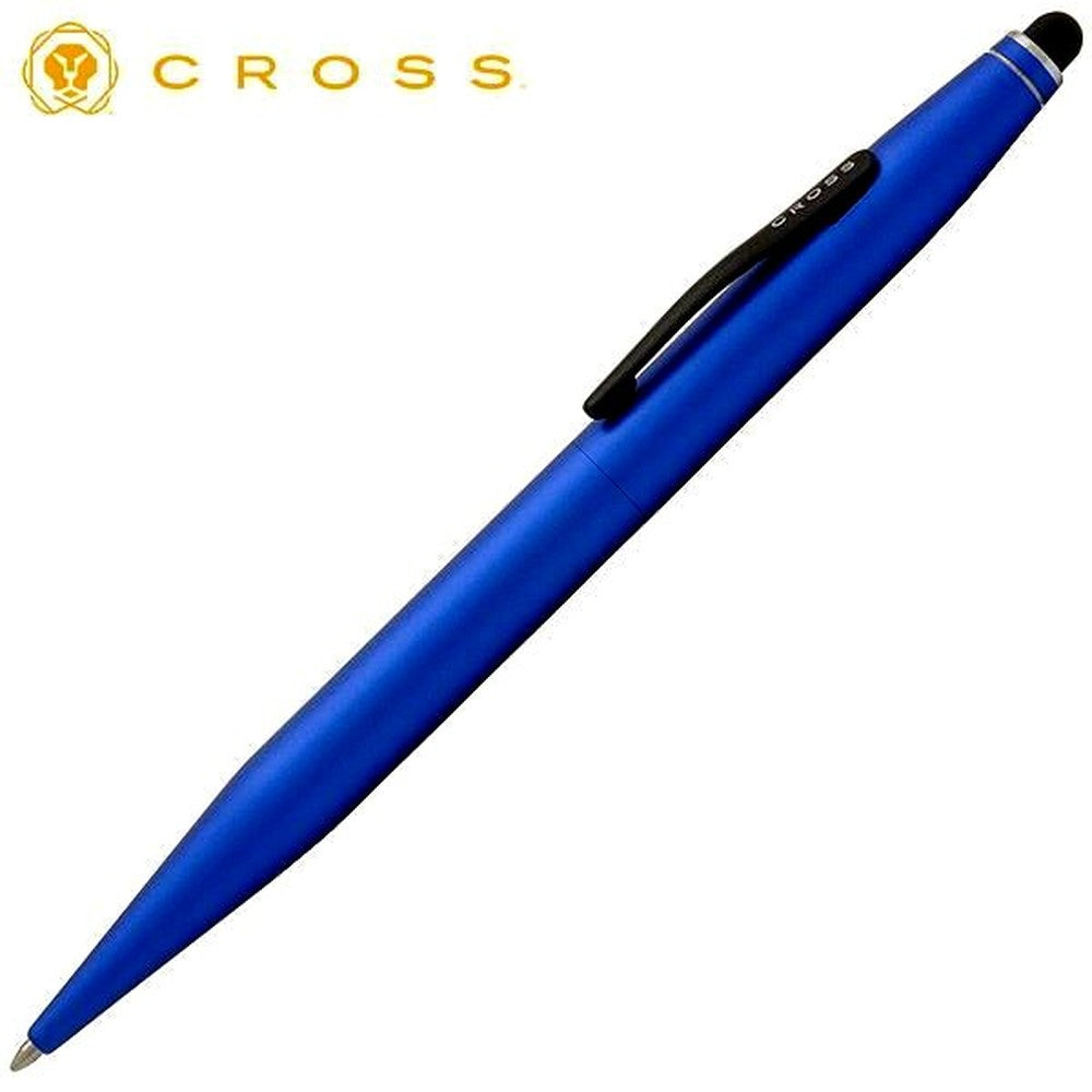 Cross Ballpoint Pen Tech Two in Metallic Blue with Stylus, 136mm length, 11mm diameter