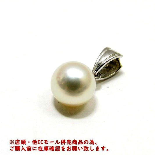 Tasaki Pearl Pendant Top with 6.96mm round pearl and small silver vatican mount