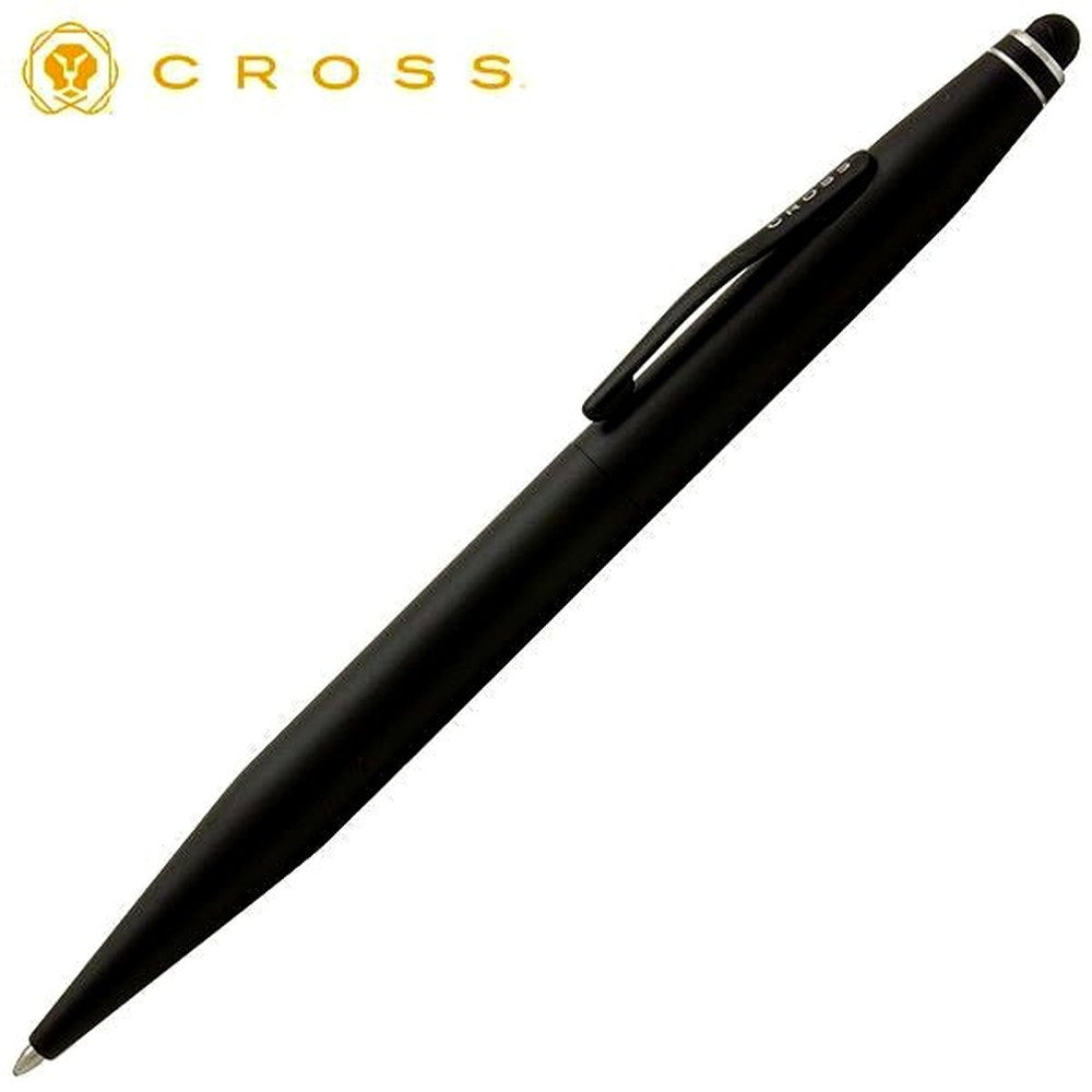Cross Tech Two Satin Black ballpoint pen with stylus, medium tip, 136mm length, twist mechanism