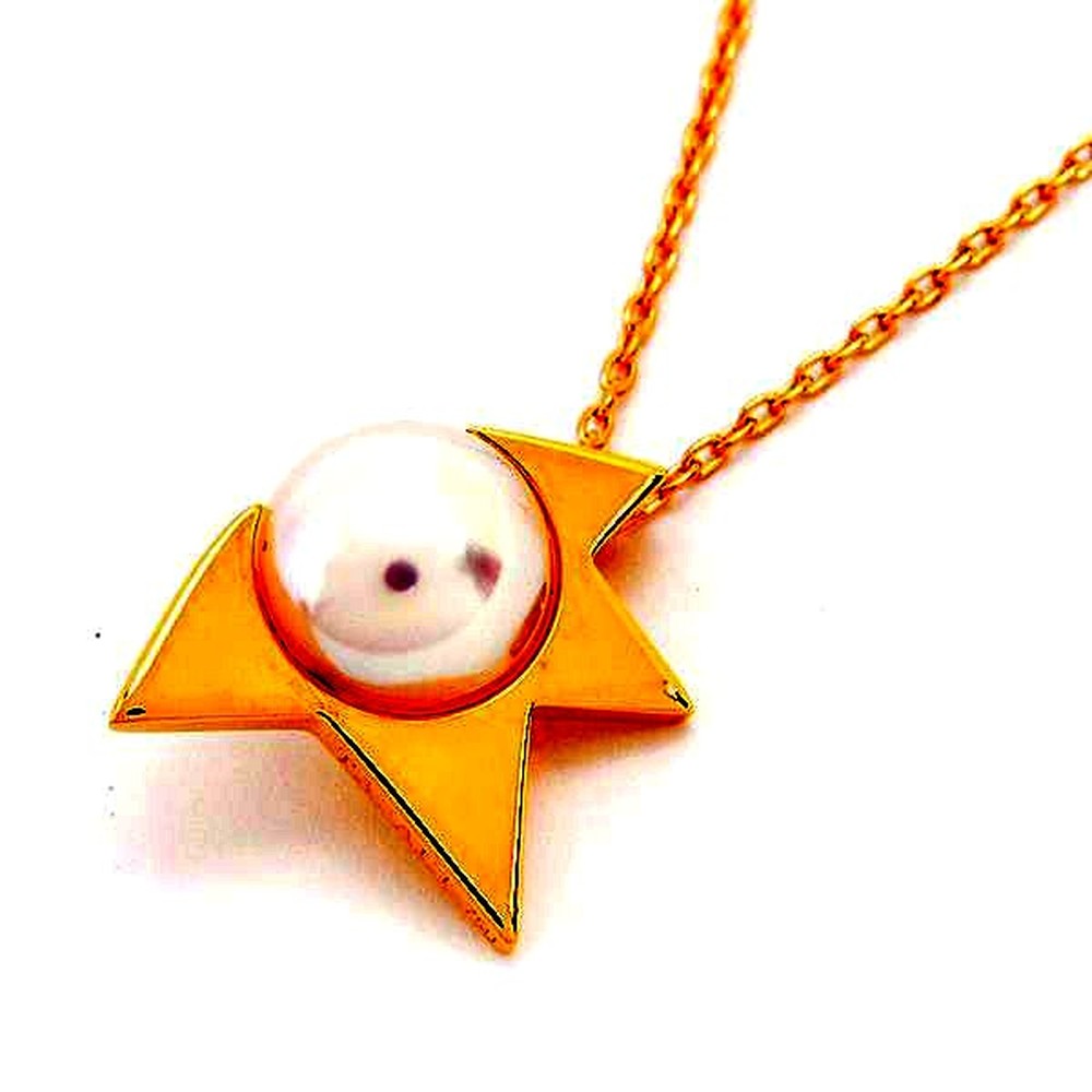 Tasaki Ladies Comet Plus yellow gold necklace with 7.6mm pearl pendant and adjustable 45 cm chain