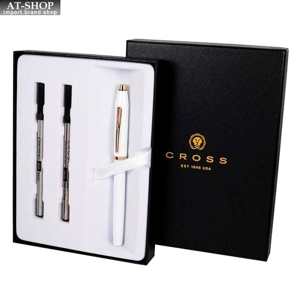 Cross Century II Select Tip Rollerball pen in pearl white lacquer with gift box and two refills