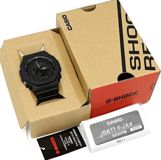Casio G-Shock 2100 Series GA-2100-1A1JF men's black dial watch with carbon resin case